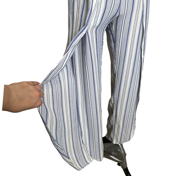 Samantha Dru Blue Striped Tulip Pant Strapless Jumpsuit Size XSP - Picture 5 of 10